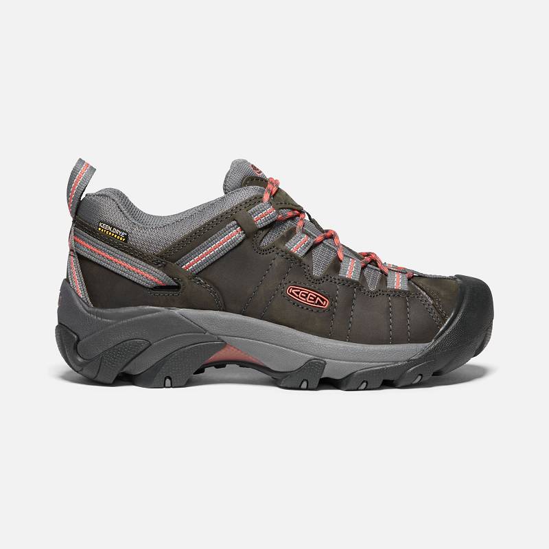 Keen Targhee II Waterproof Wanderschuhe Damen DE-85071 Magnet/Coral - Keen Damenschuhe Olivgrün